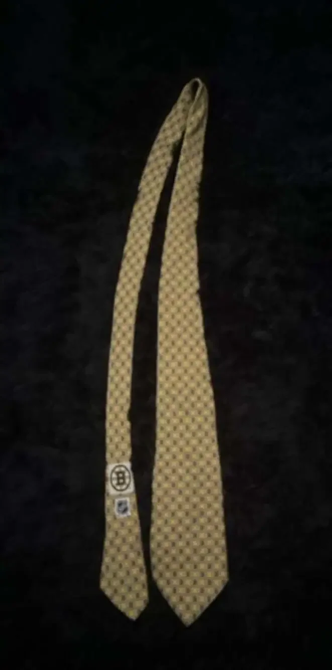 Vineyard Vines Boston Bruins NHL Custom Collection Yellow Silk Necktie